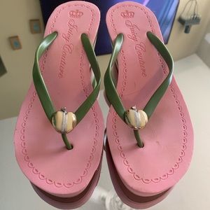 Juicy Couture wedge flip flops